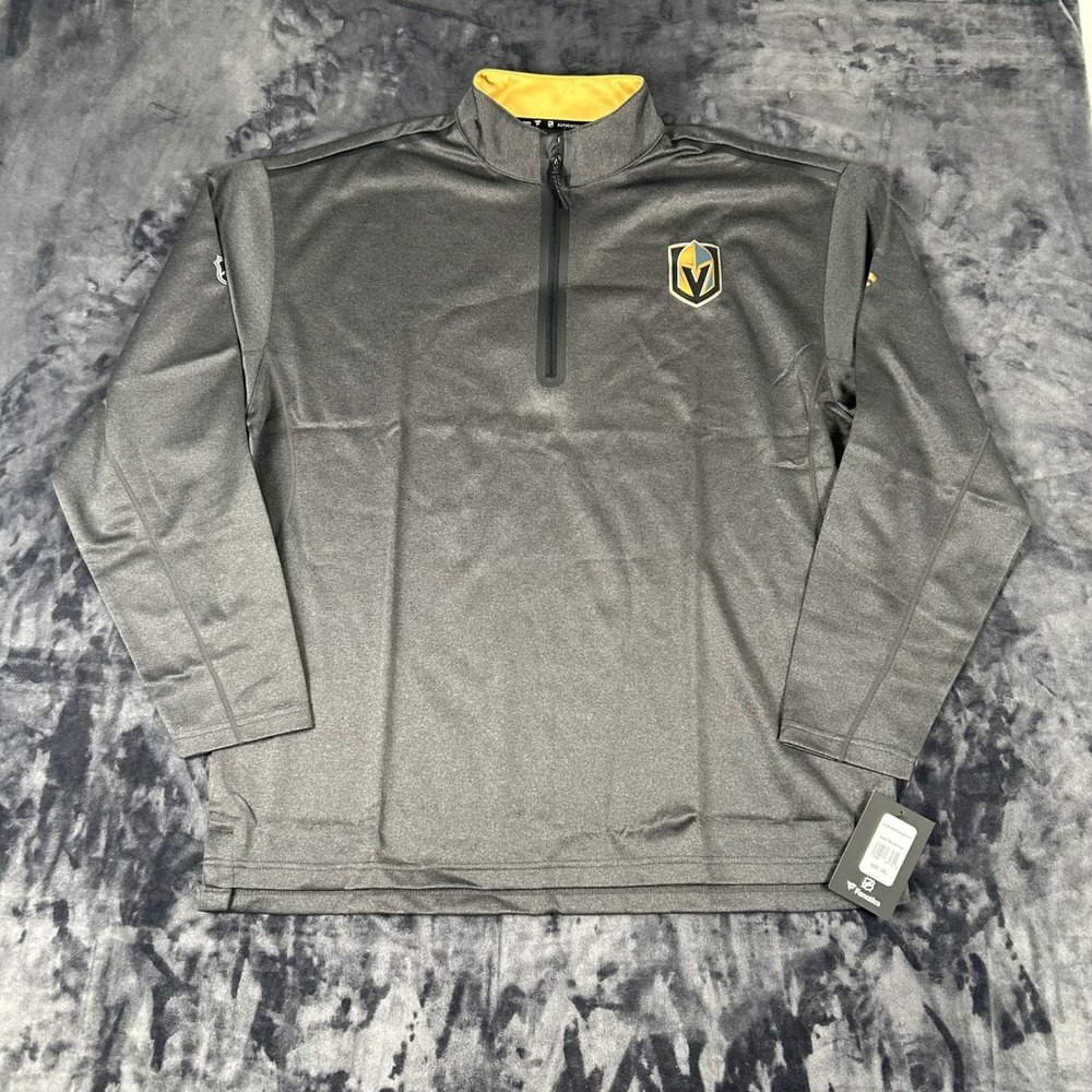 NWT Fanatics NHL Pullover Mens 2XL Grey Vegas Golden Knights Authentic  1/4 Zip